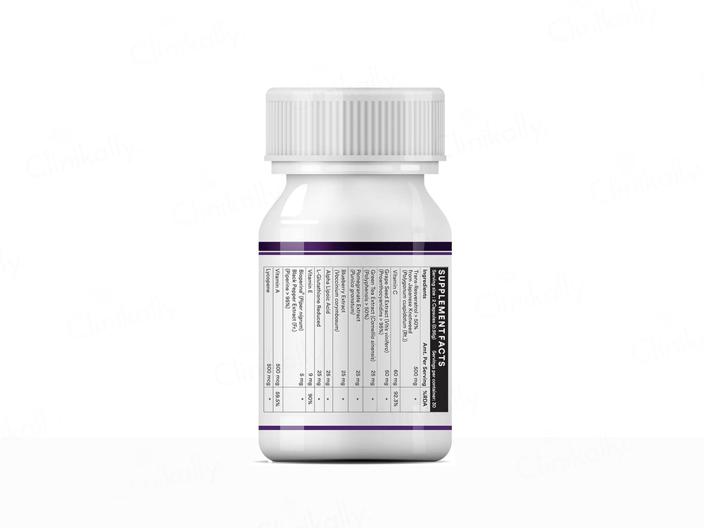 Inlife Natural Resveratrol Japanese Knotweed 750mg Nutraceutical Veg Capsule