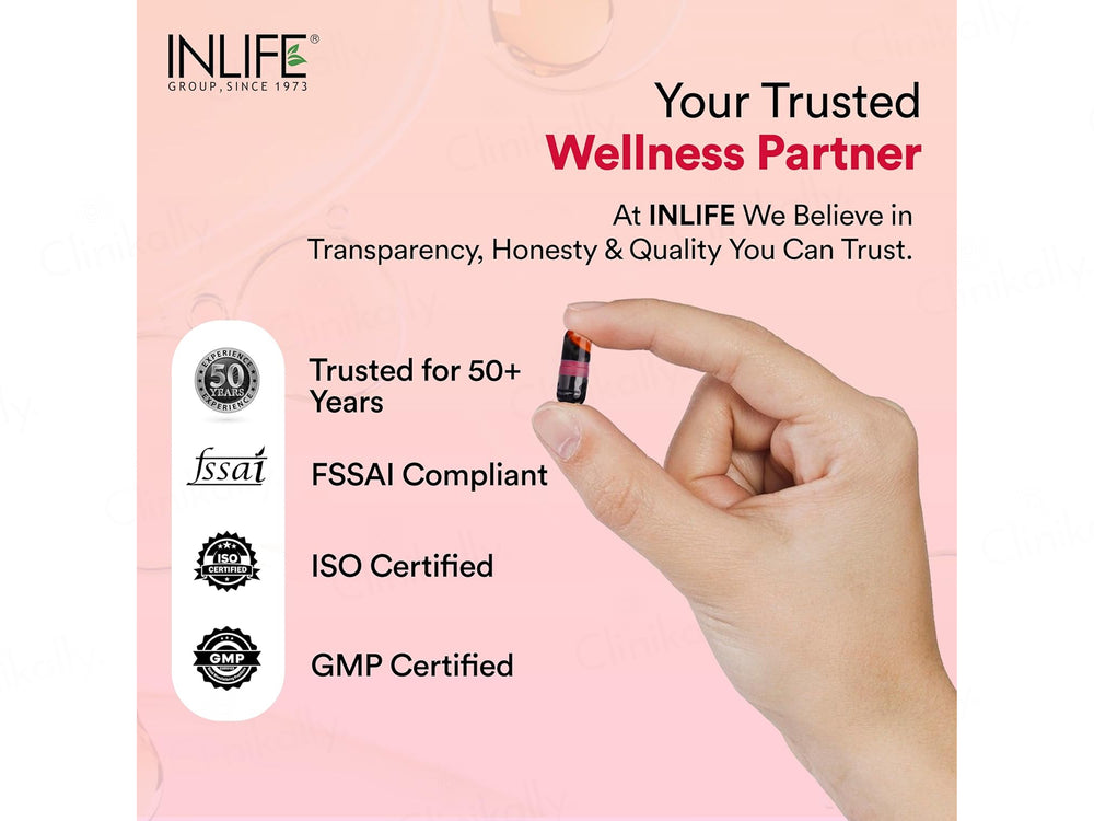 Inlife Naturally Sourced Astaxanthin 4mg With Vitamin A, D, E Liquid Filled Veg Capsule
