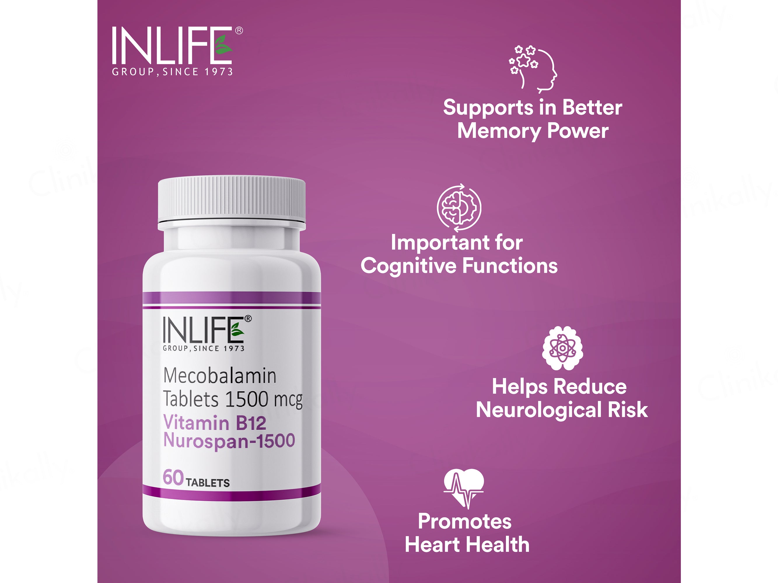Inlife Nurospan-1500 Vitamin B12 (Methylcobalamin 1500mcg) Tablet