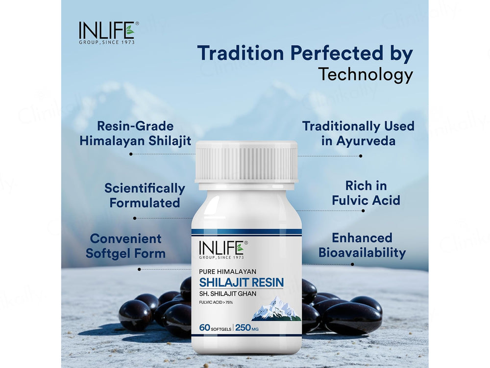 Inlife Pure Himalayan Shilajit 250mg Resin Softgel