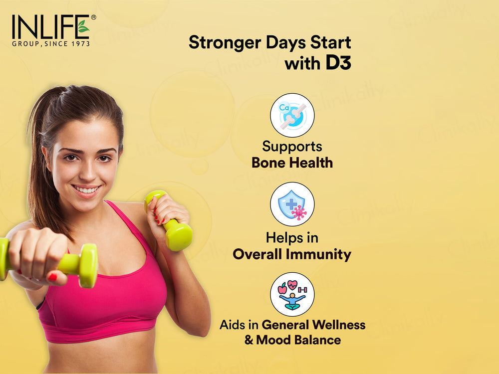 Inlife Vitamin D3 5000 I.U. Cholecalciferol Softgel Capsule