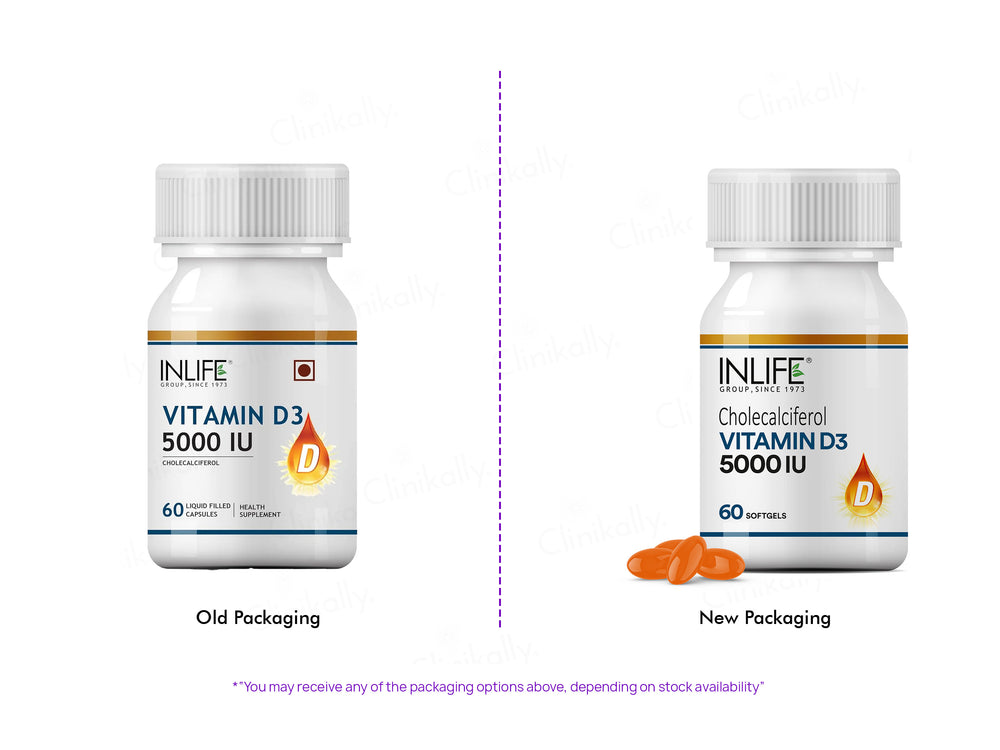 Inlife Vitamin D3 5000 I.U. Cholecalciferol Softgel Capsule