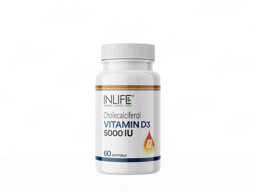 Inlife Vitamin D3 5000 I.U. Cholecalciferol Softgel Capsule