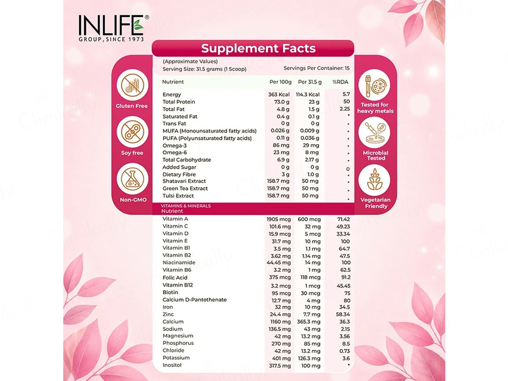 Inlife Whey Protein Nutraceutical Powder For Women