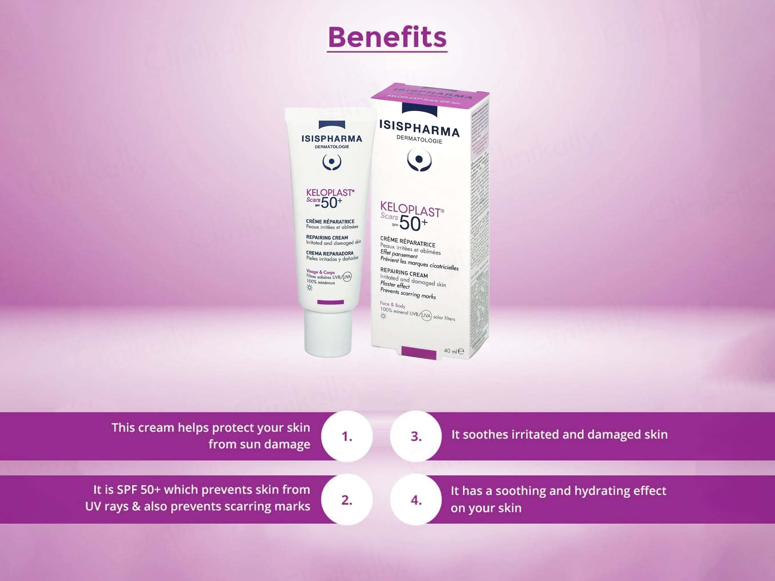 Isispharma Keloplast Scars Repairing Cream SPF 50+