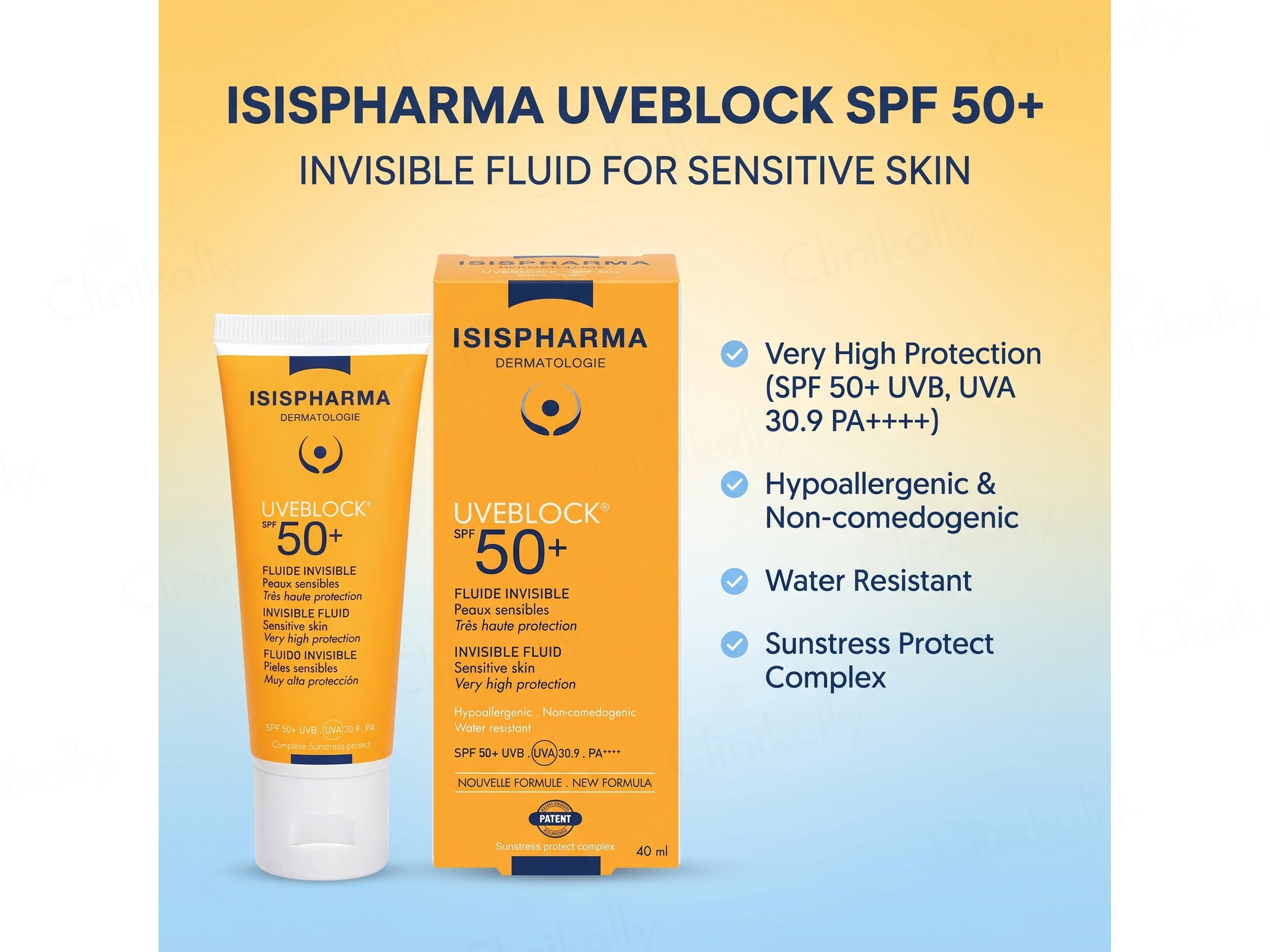 Isispharma UVE Block Invisible Fluid Sunscreen SPF 50+ PA++++
