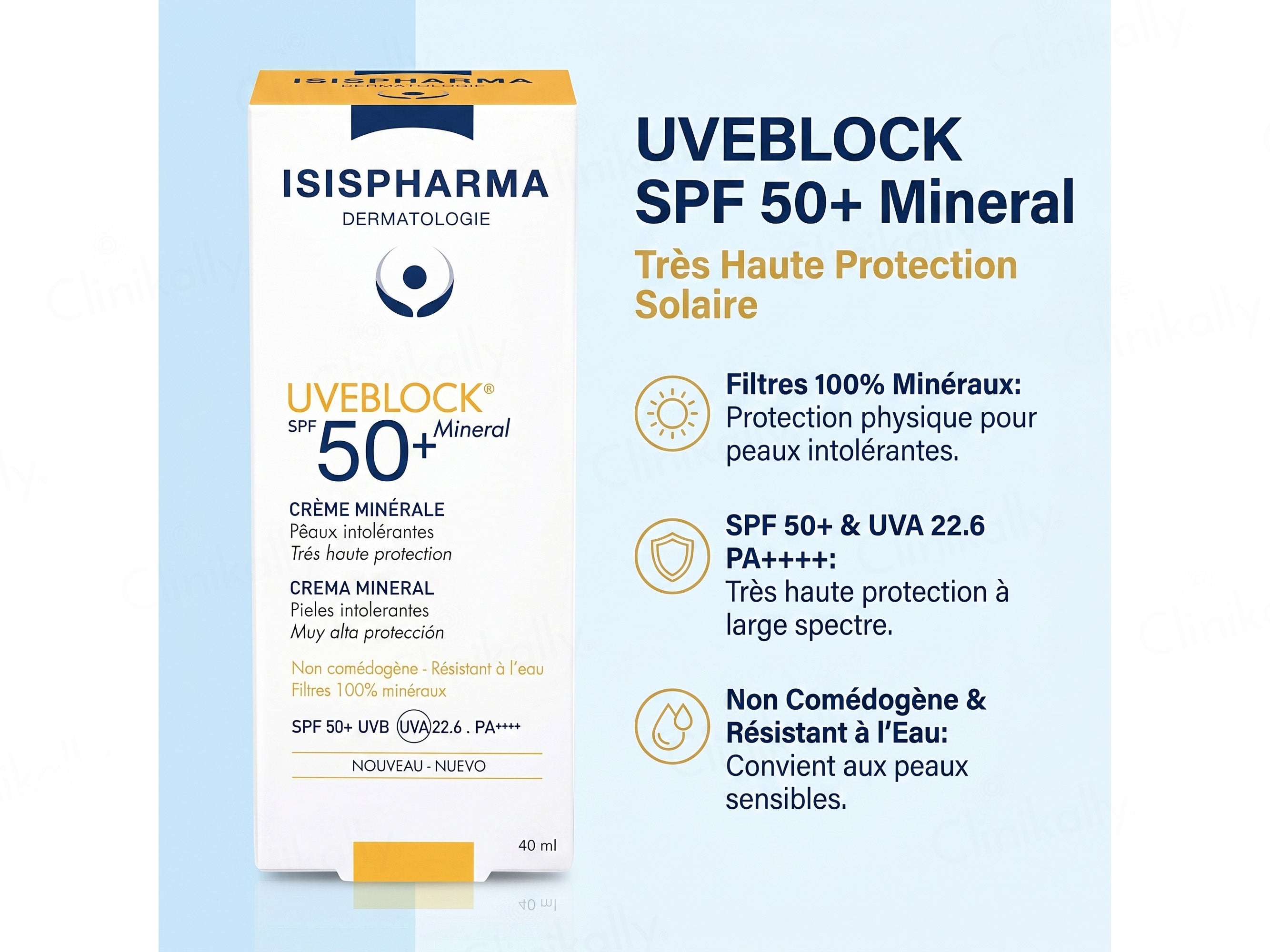 Isispharma UVE Block Mineral Cream Sunscreen SPF 50+ PA++++