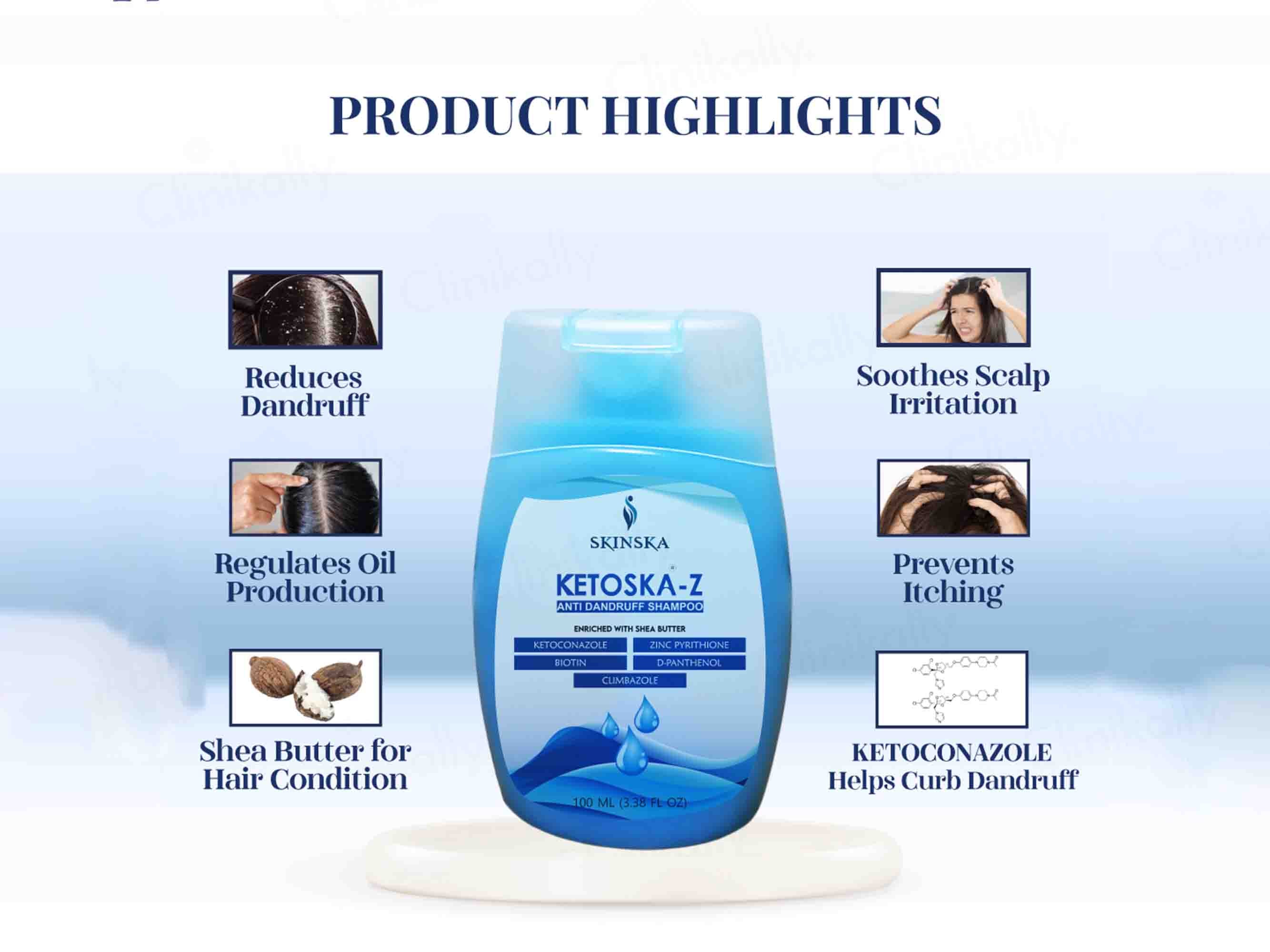 KetoSka-Z Anti Dandruff Shampoo - Clinikally