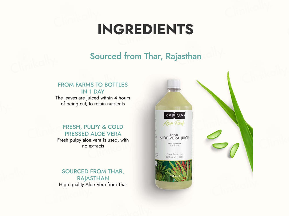 Kapiva Thar Aloe Vera Juice For Skin & Hair Rejuvenation