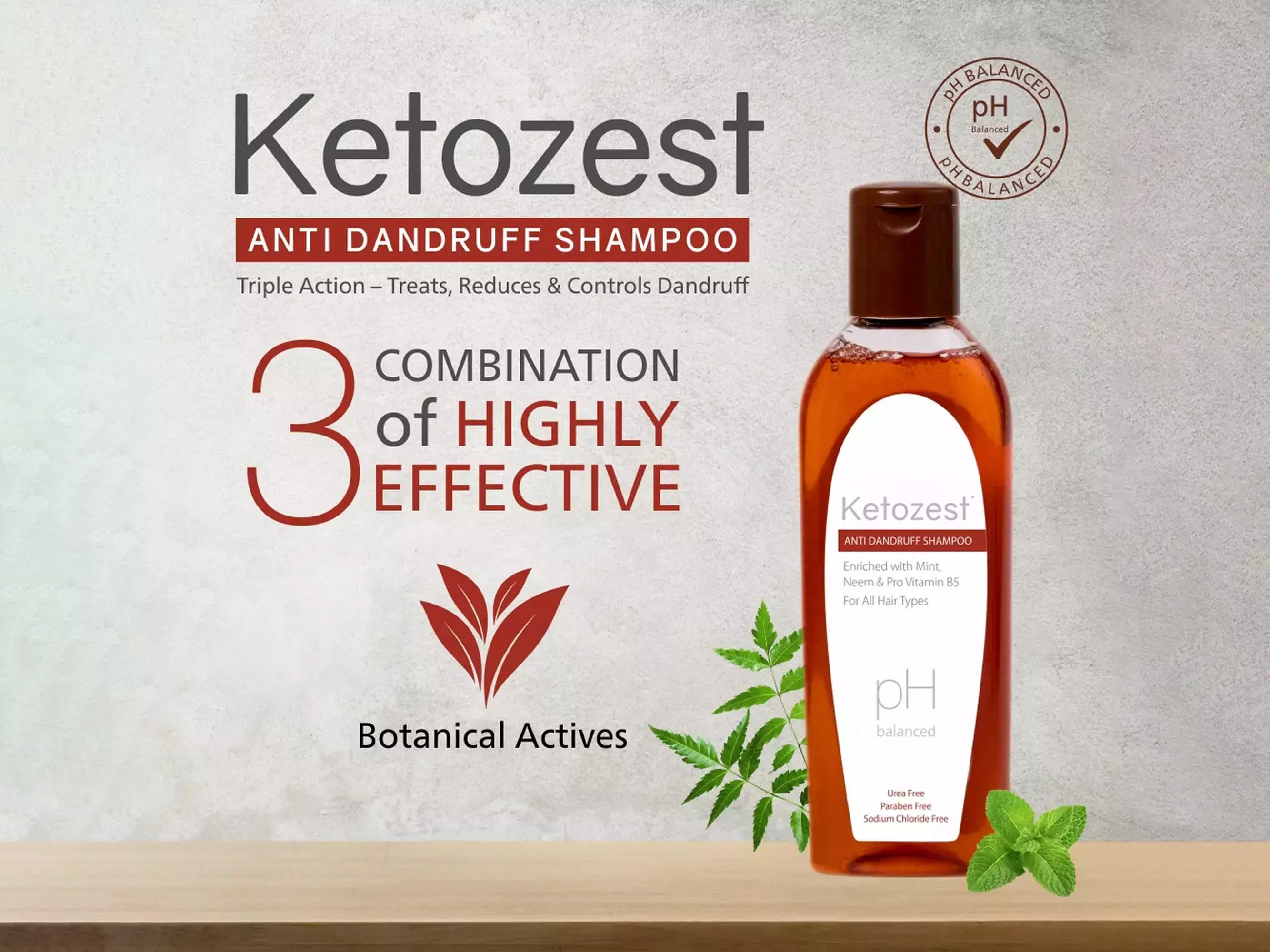 Ketozest pH Balanced Anti Dandruff Shampoo