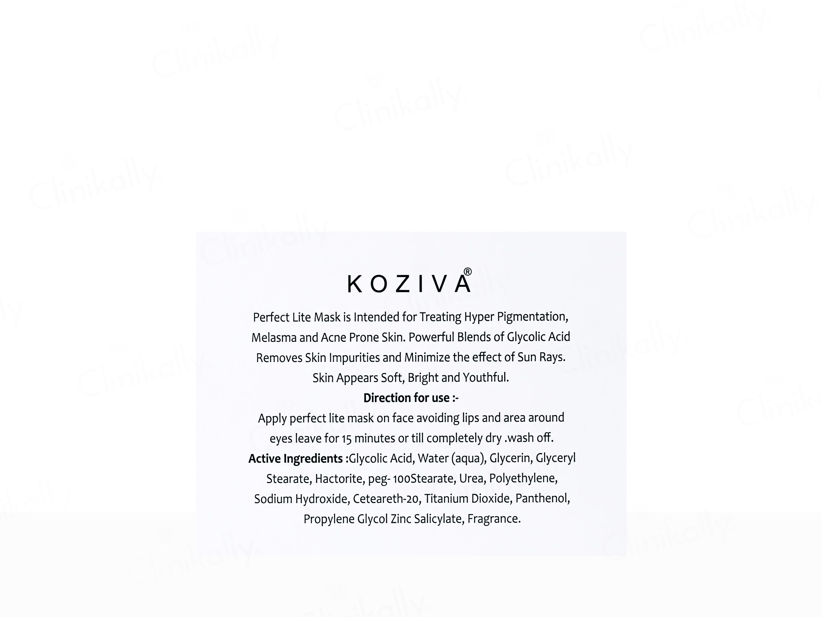 Koziva Perfect Lite Gentle Face Mask