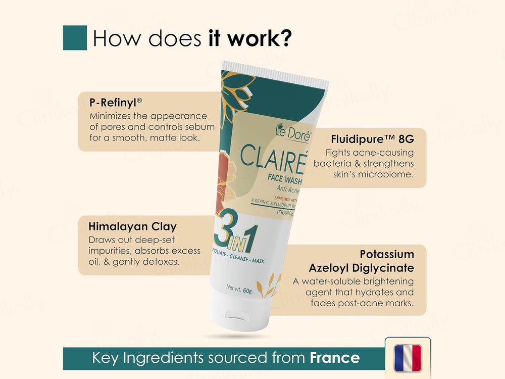 Le Dore Claire 3-In-1 Anti Acne Face Wash
