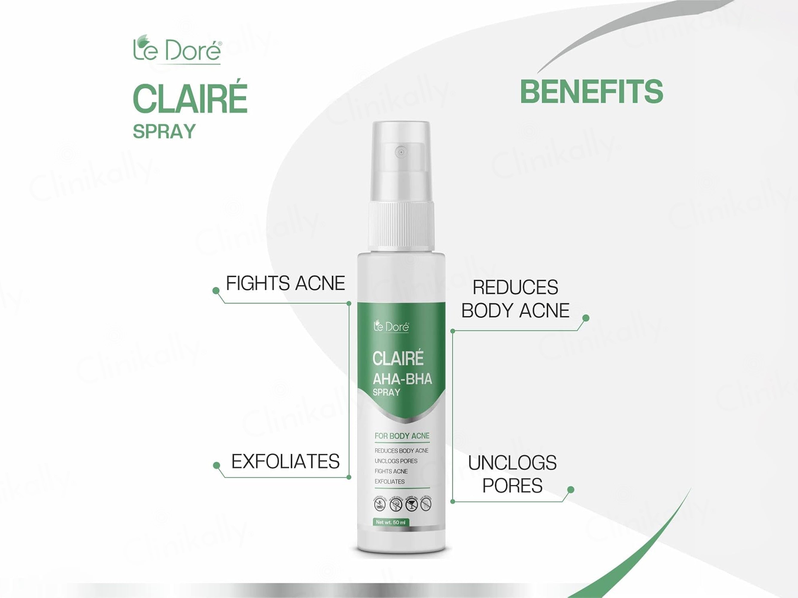 Le Dore Claire AHA-BHA Body Acne Spray