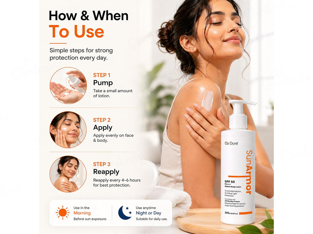 Le Dore Sunarmor Detan Body Lotion Sunscreen SPF 50 PA+++