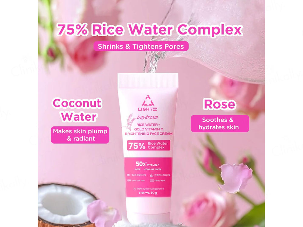 Light Up Daydream 75% Rice Water Complex + Gold Vitamin C Brightening Face Cream