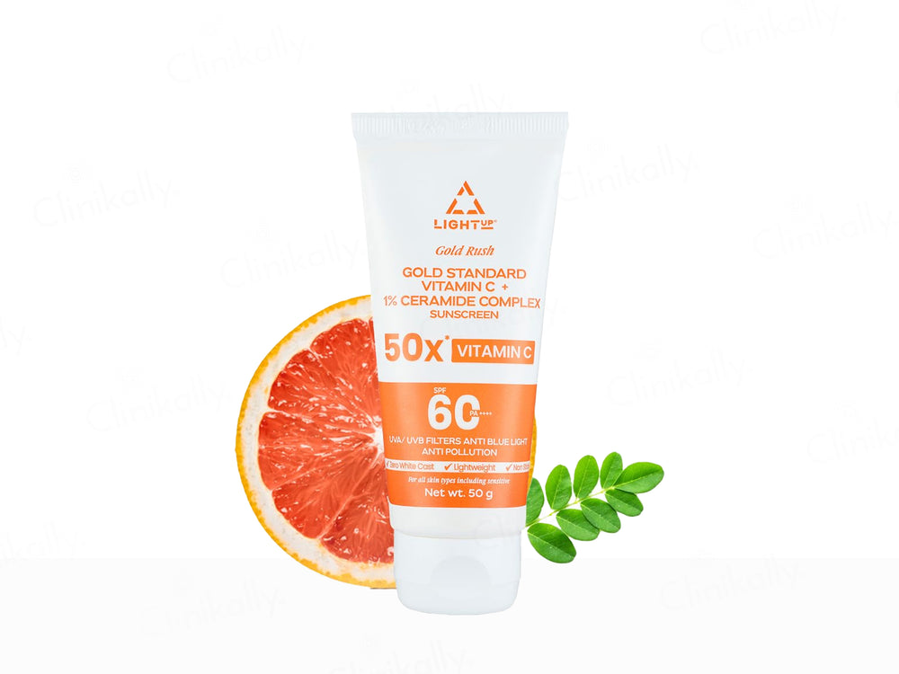 Light Up Gold Rush Gold Standard Vitamin C + 1% Ceramide Complex Sunscreen SPF 60 PA++++