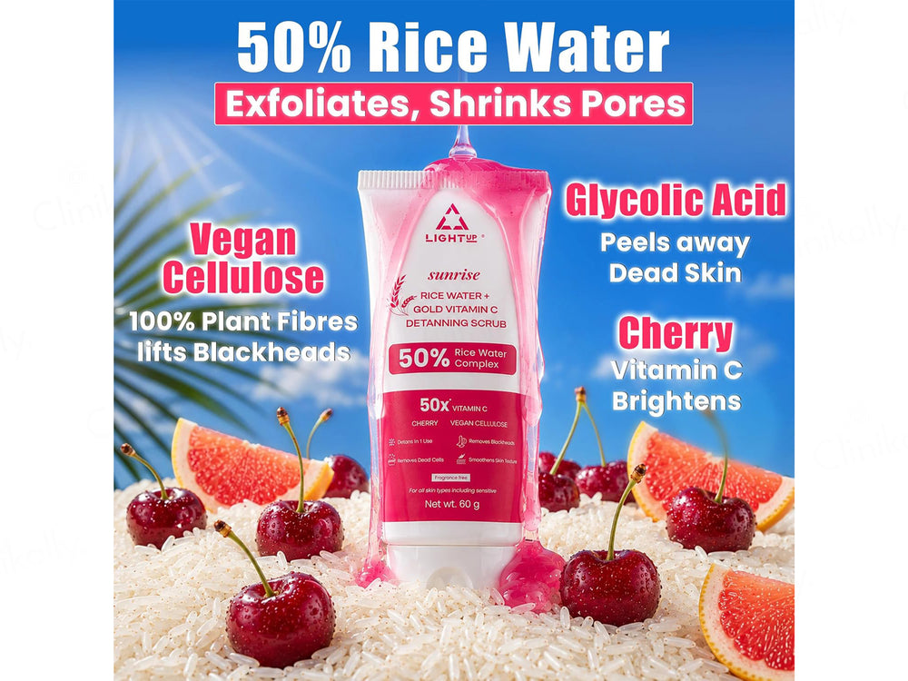 Light Up Sunrise 50% Rice Water Complex + Gold Vitamin C De-Tanning Face Scrub