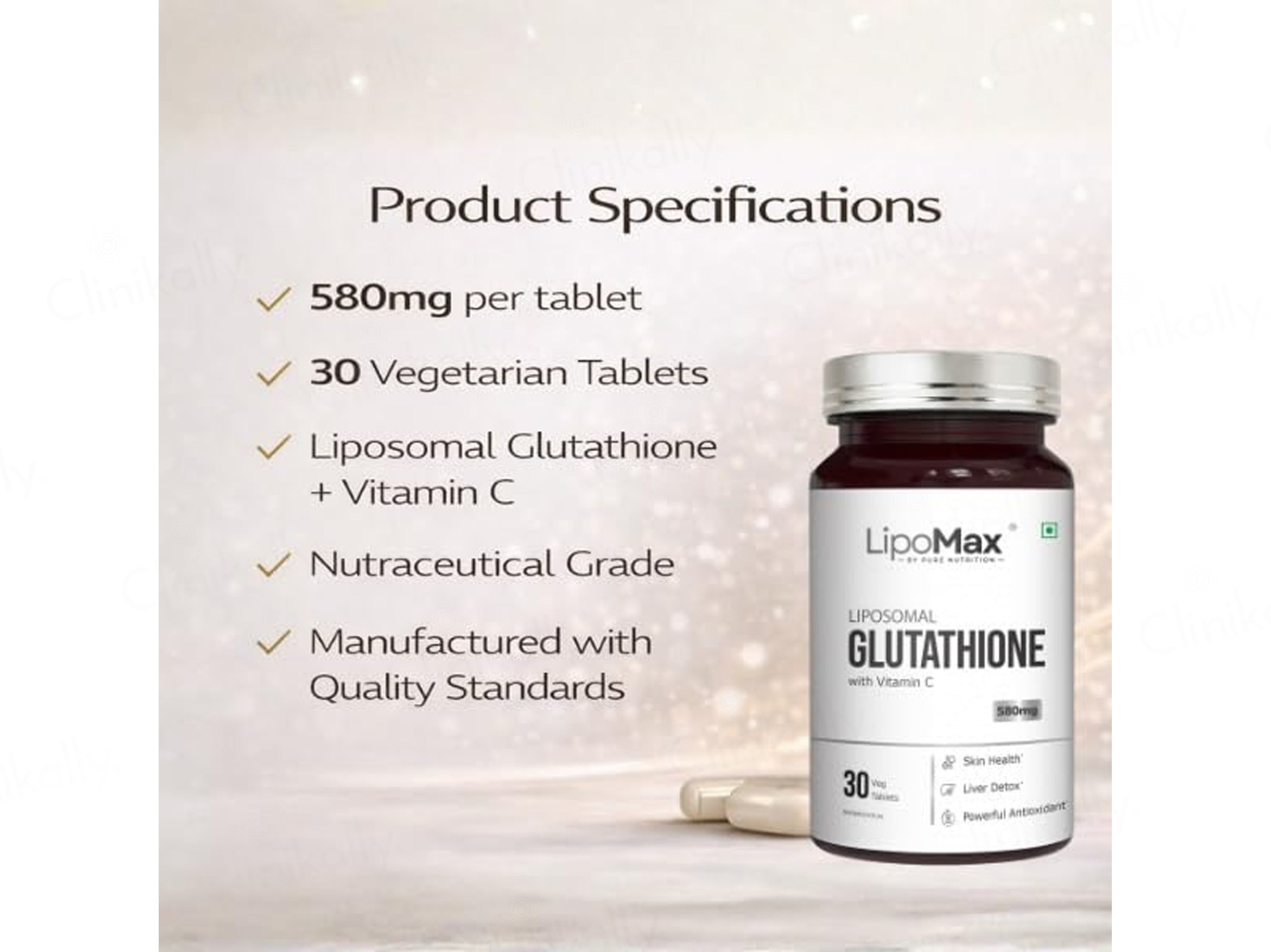 best vitamin c to pair with glutathione Buy Lipomax Liposomal Glutathione 580mg Nutraceutical Veg Tablet Online at Best Price