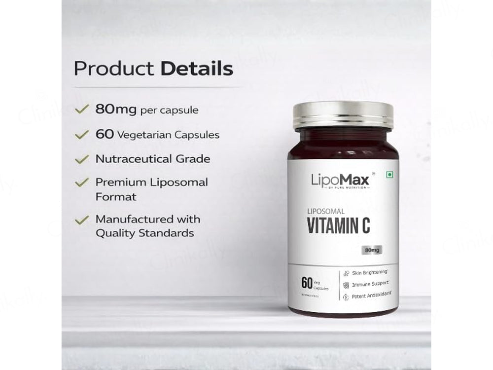 Lipomax Liposomal Vitamin C 80mg Nutraceutical Veg Capsule