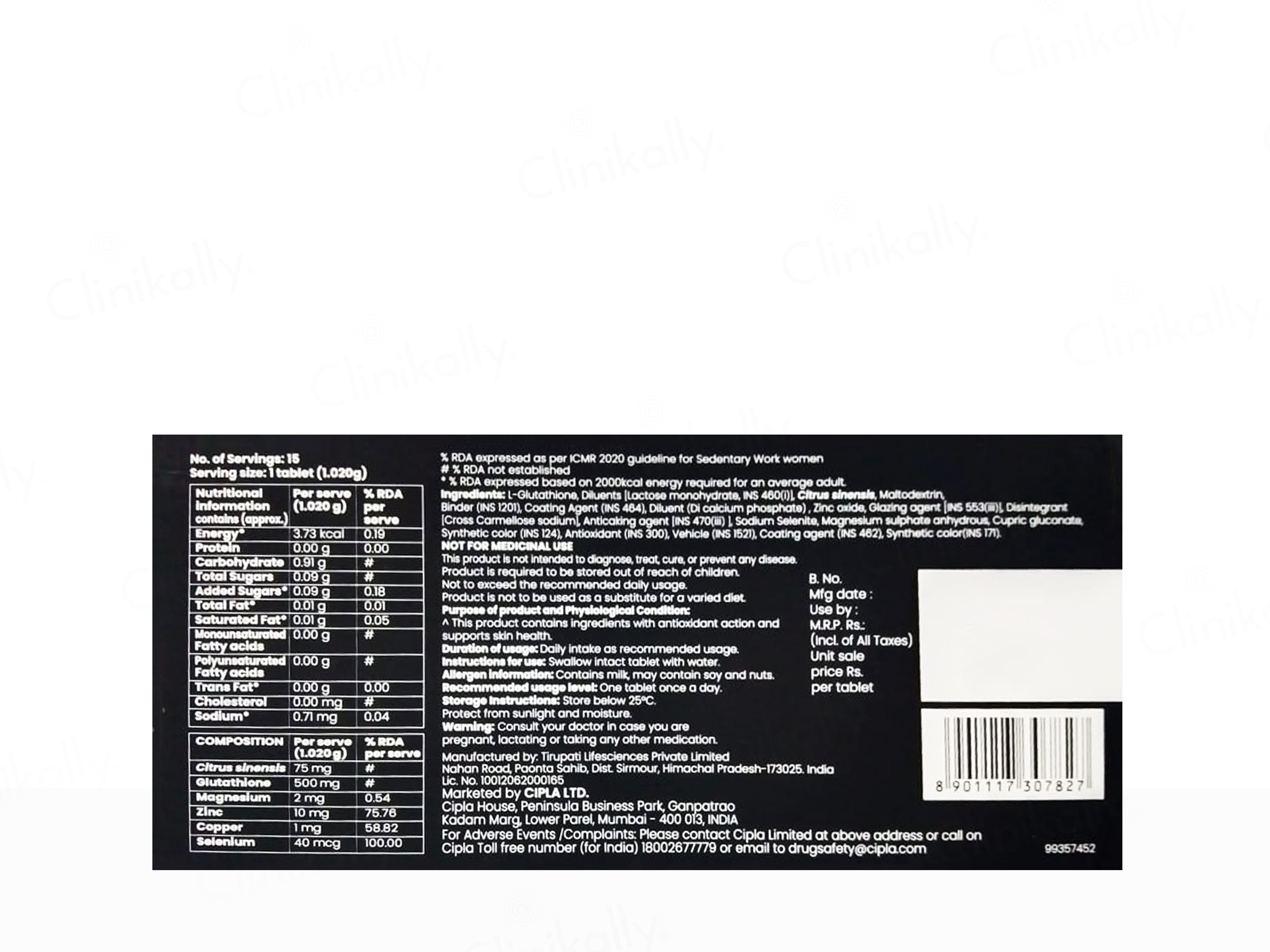 Lumacip Glo Skin Nutraceutical Tablet For Men And Women