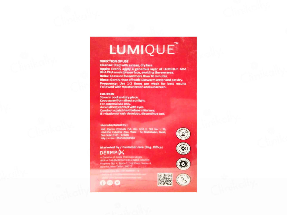 Lumique Illuminating Instant Glow Deep Exfoliation Face Mask