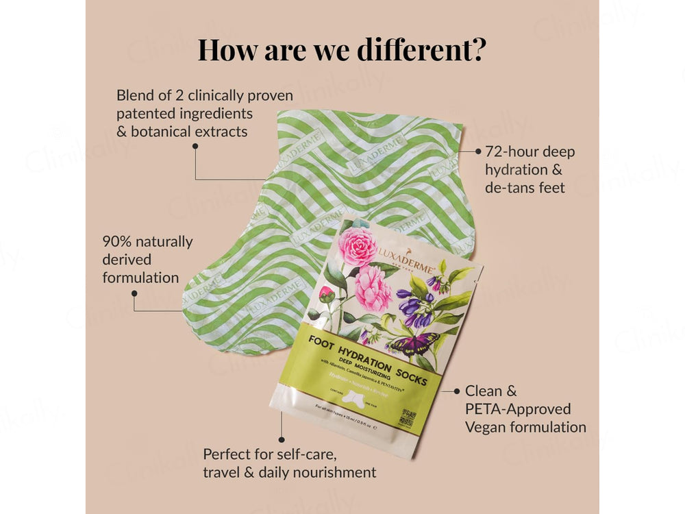 LuxaDerme Foot Hydration Deep Moisturizing Socks