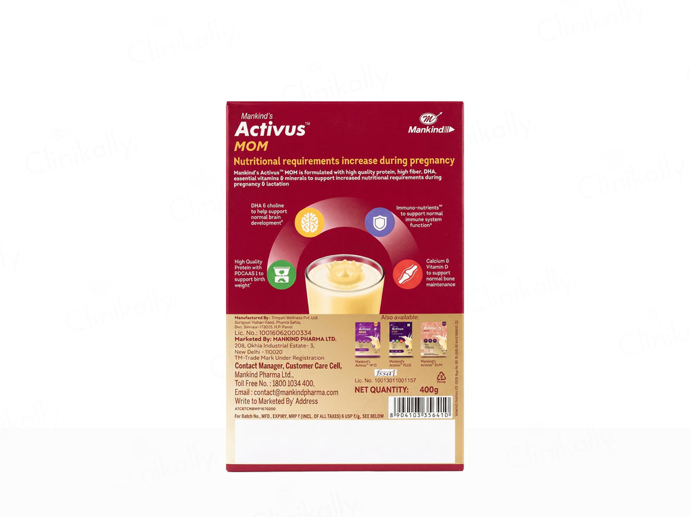 Mankind's Activus Mom Protein Supplement Powder - Vanilla Flavour
