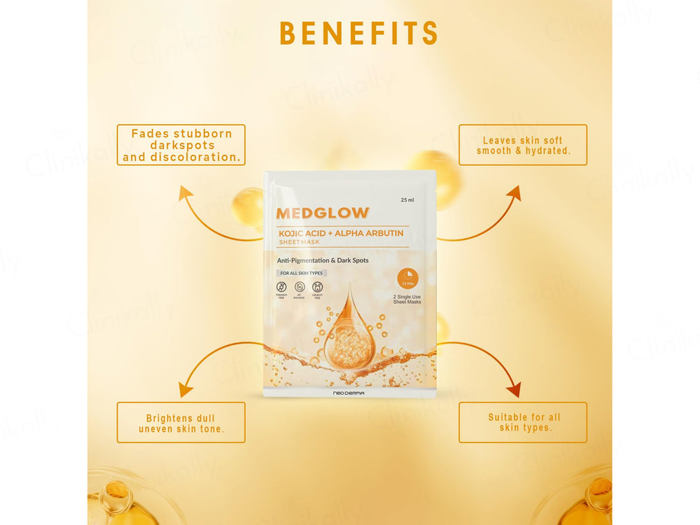 Medglow Kojic Acid + Alpha Arbutin Face Sheet Mask
