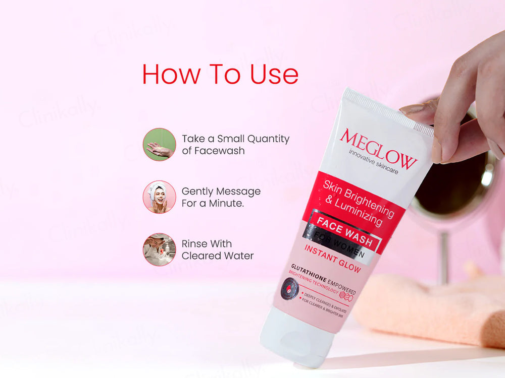 Meglow Instant Glow Skin Brightening & Luminizing Face Wash For Women