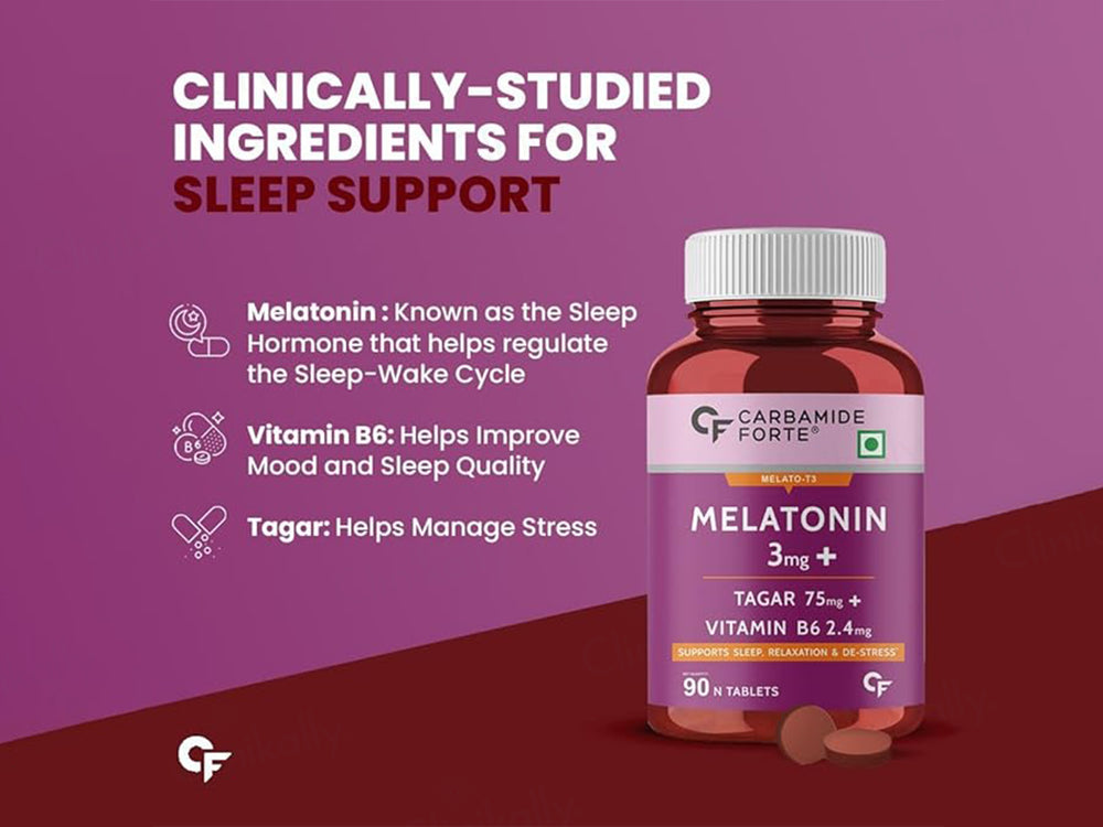 Carbamide Forte Melatonin 3mg + Tagar 75mg Sleep Tablet