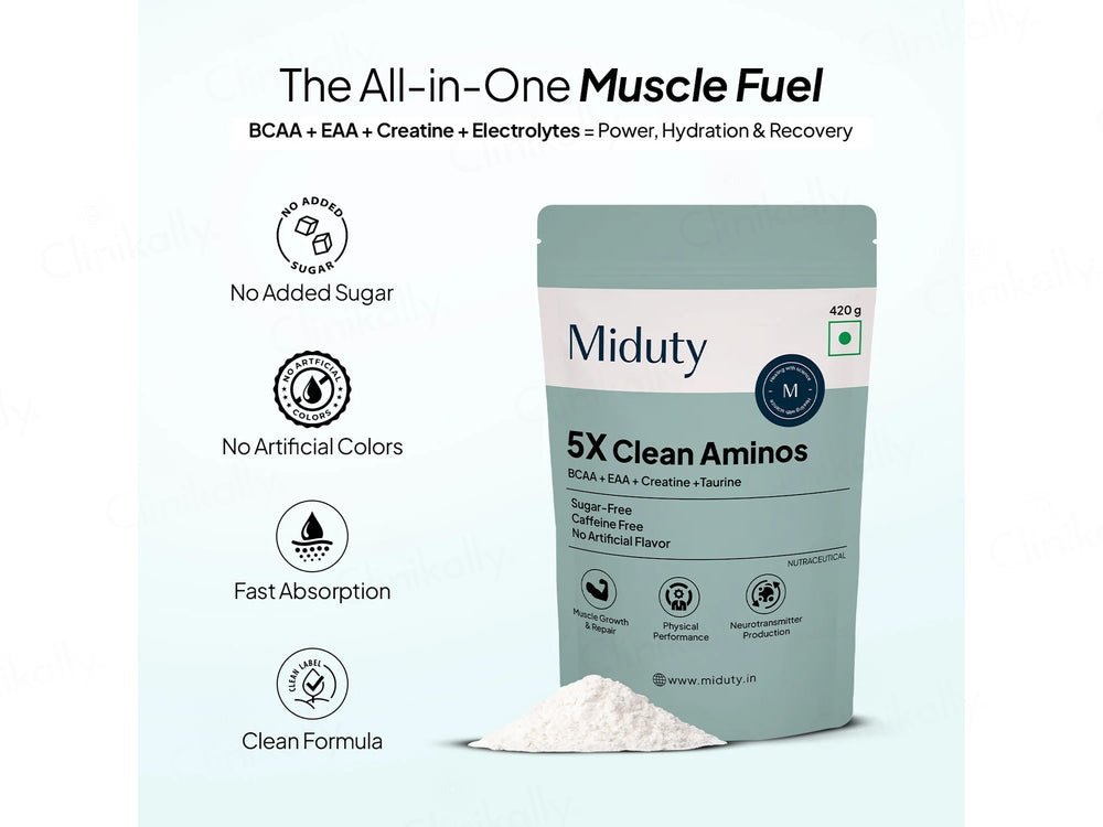 Miduty 5X Clean Aminos Sugar-Free Nutraceutical Powder