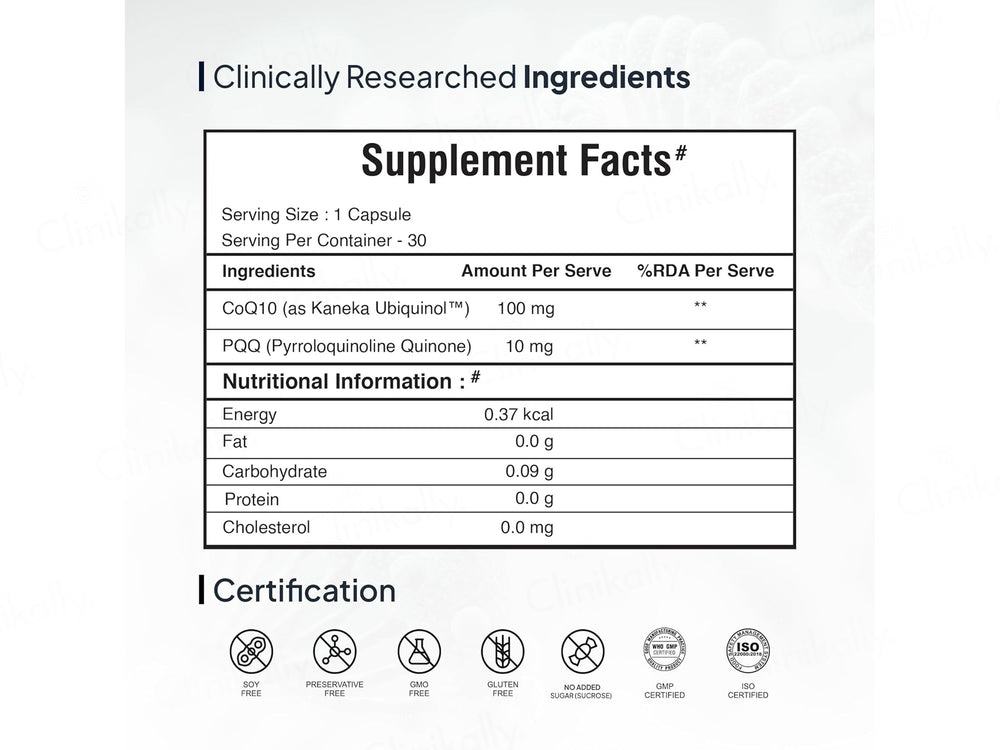 Miduty Active CoQ10 Nutraceutical Veg Capsule