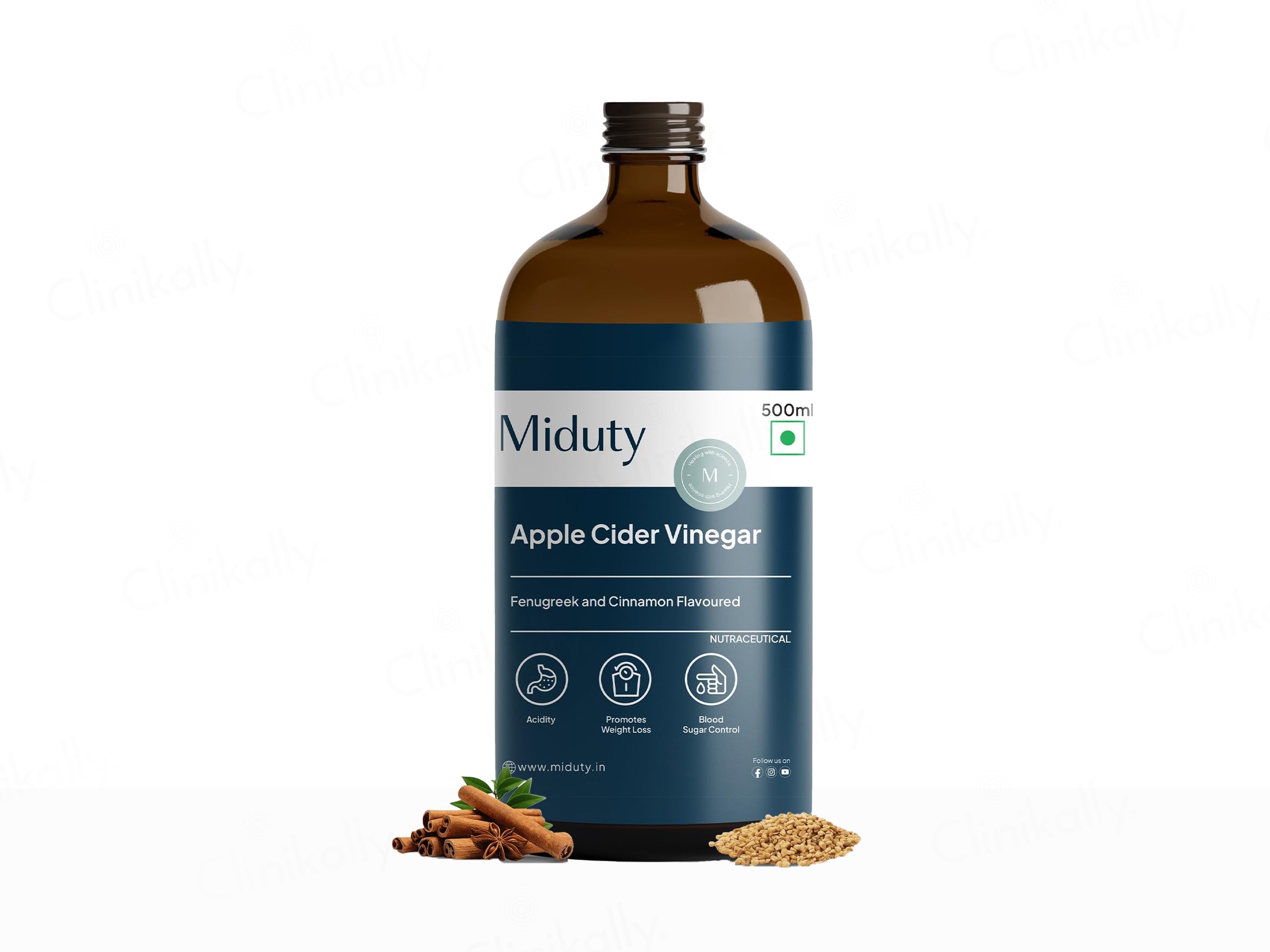 Miduty Apple Cider Vinegar - Fenugreek And Cinnamon Flavoured