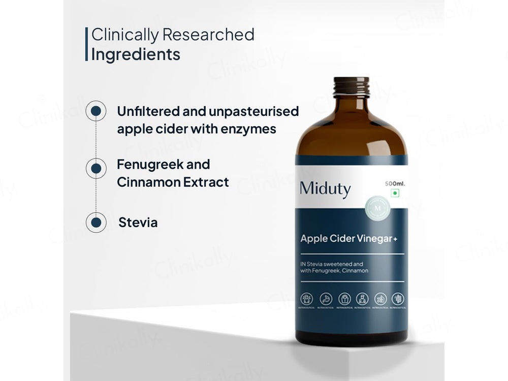 Miduty Apple Cider Vinegar - Fenugreek And Cinnamon Flavoured