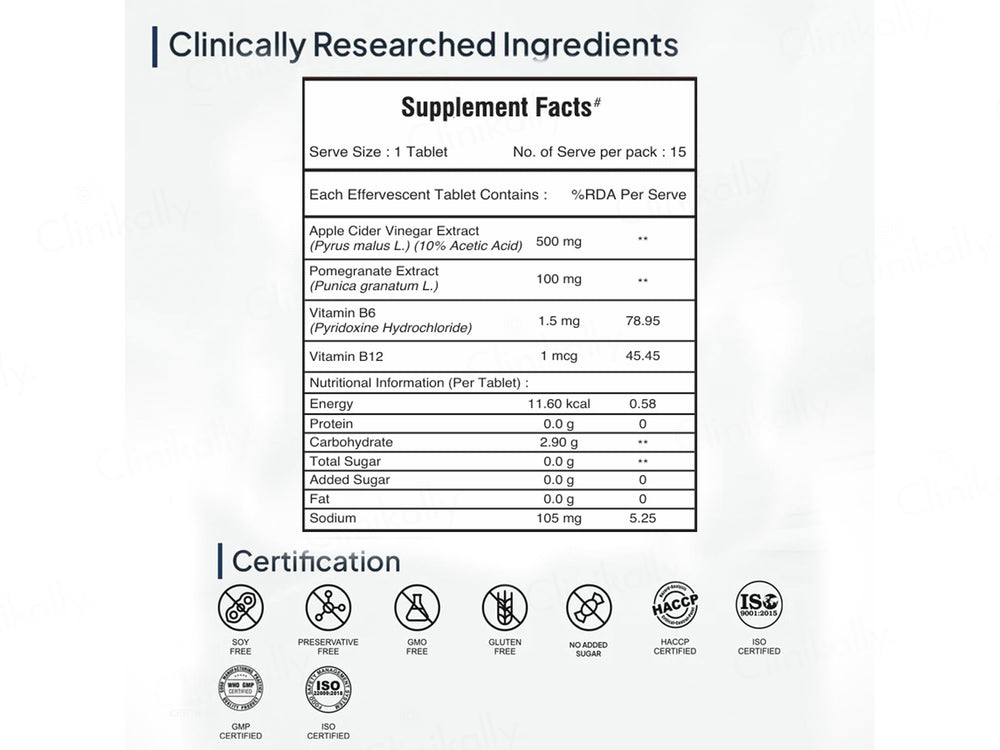Miduty Apple Cider Vinegar Nutraceutical Effervescent Tablet