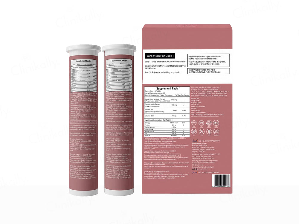 Miduty Apple Cider Vinegar Nutraceutical Effervescent Tablet