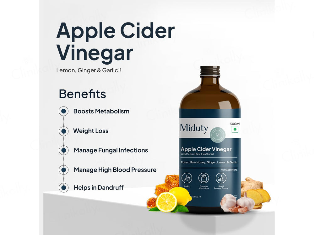 Miduty Apple Cider Vinegar With Mother - Raw & Unfiltered