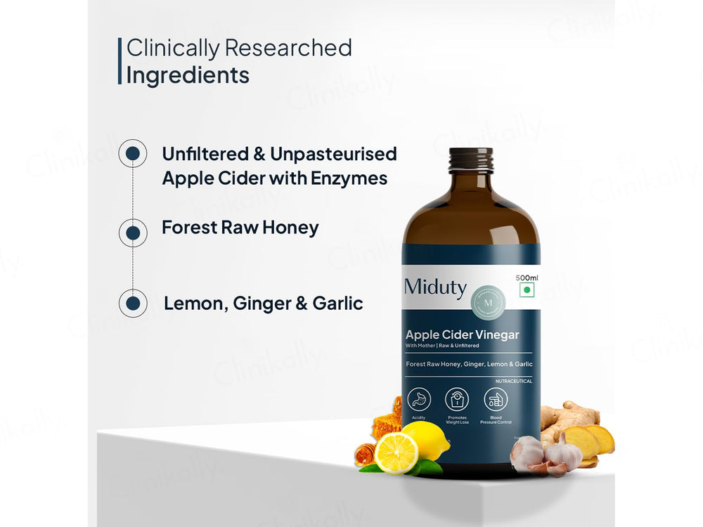 Miduty Apple Cider Vinegar With Mother - Raw & Unfiltered