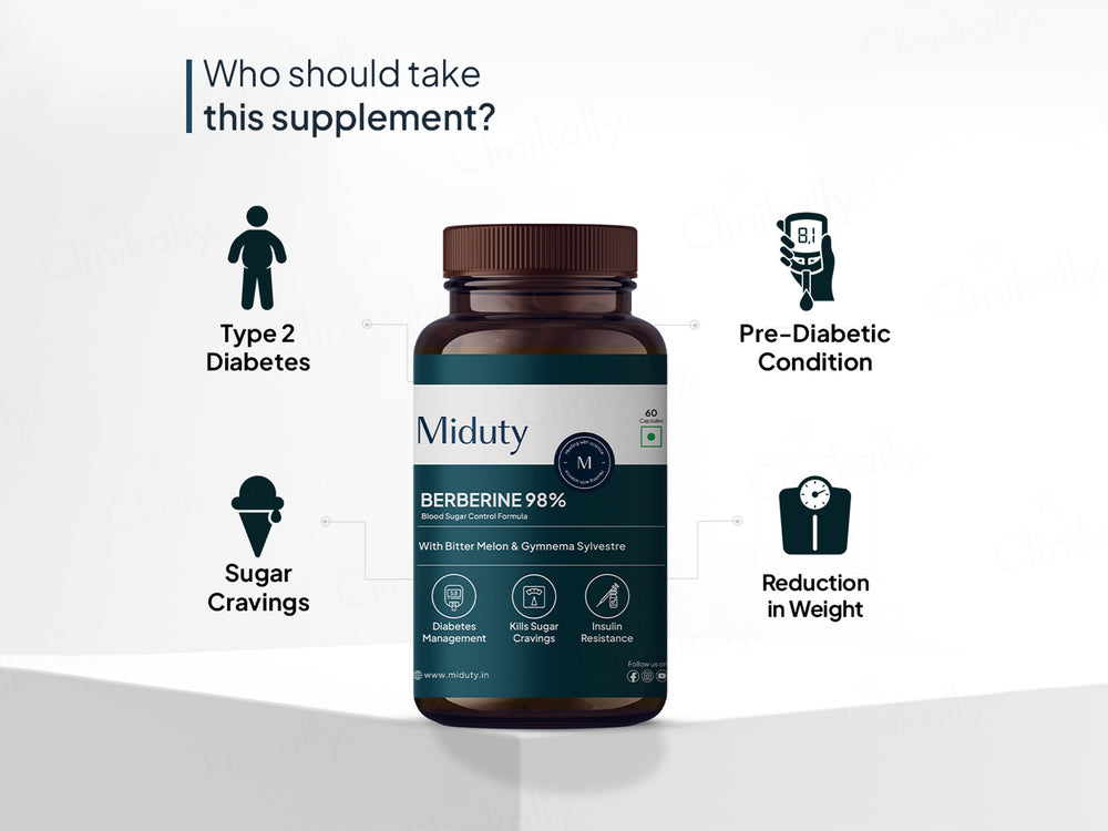 Miduty Berberine 98% Blood Sugar Control Formula Capsule