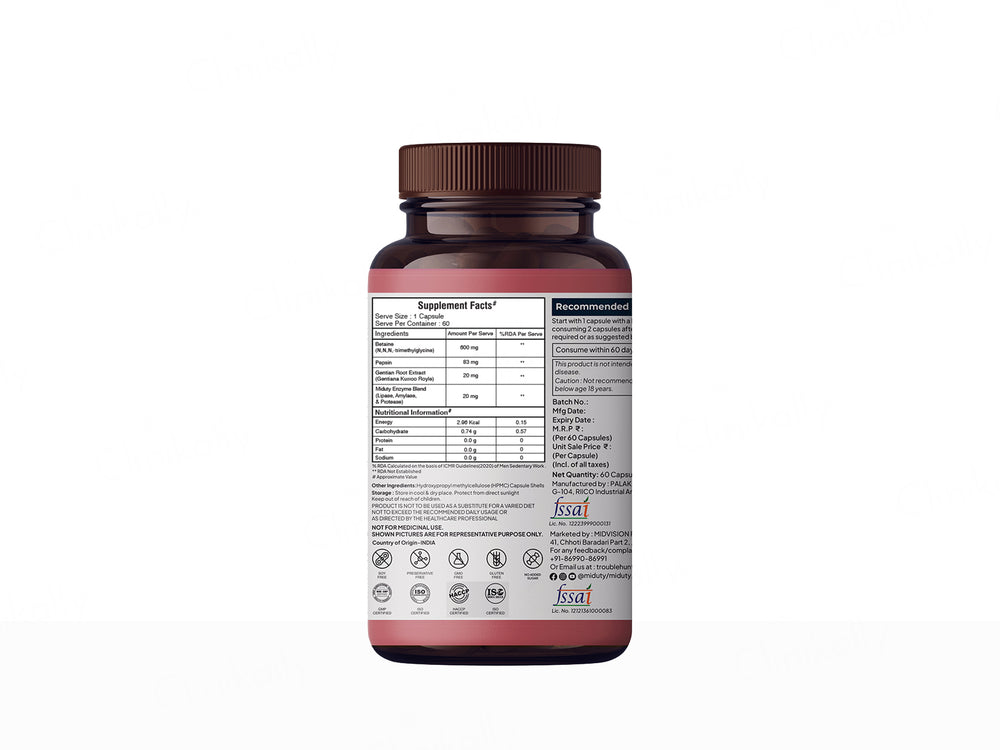 Miduty Betaine HCl + Pepsin Capsule