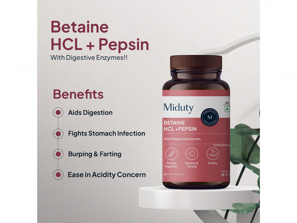 Miduty Betaine HCl + Pepsin Capsule