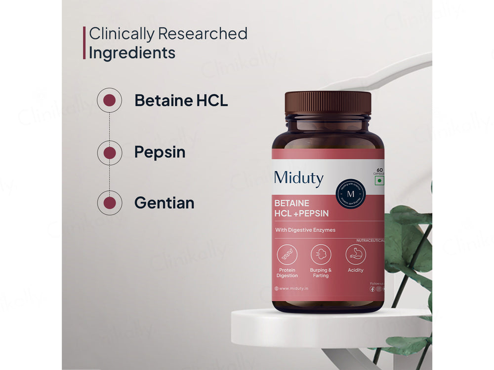 Miduty Betaine HCl + Pepsin Capsule