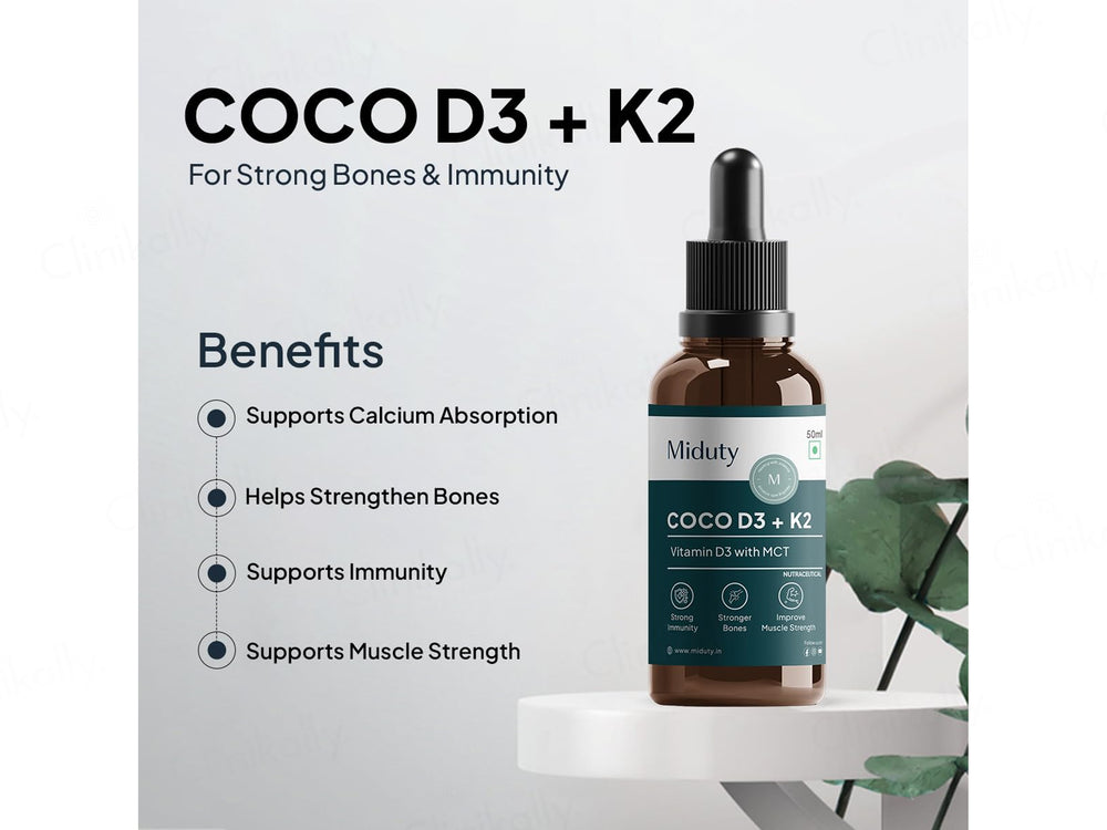 Miduty Coco D3 + K2 In MCT Oil Nutraceutical Drop
