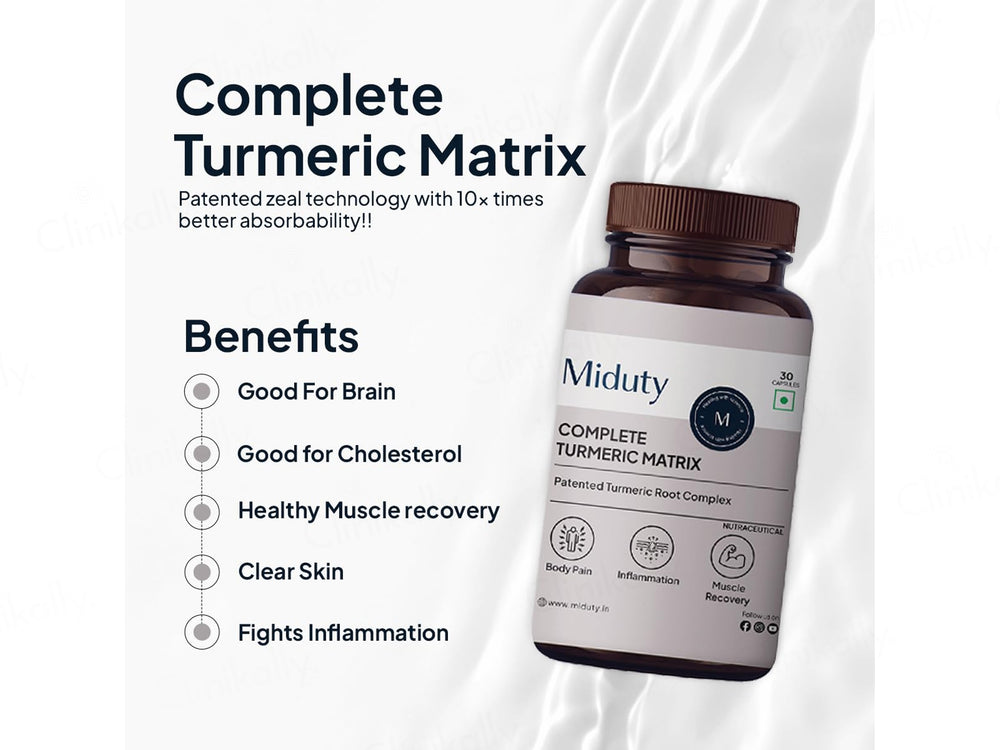 Miduty Complete Turmeric Matrix Nutraceutical Veg Capsule