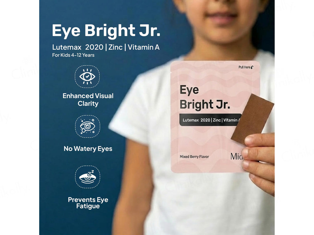Miduty Eye Bright Jr. Nutraceutical Strip For Kids - Mixed Berry Flavour