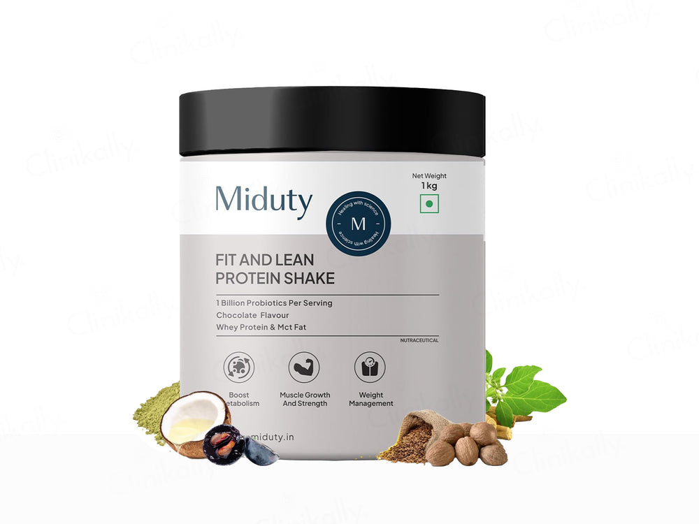 Miduty Fit & Lean Whey Protein Shake Nutraceutical Powder - Chocolate Flavour