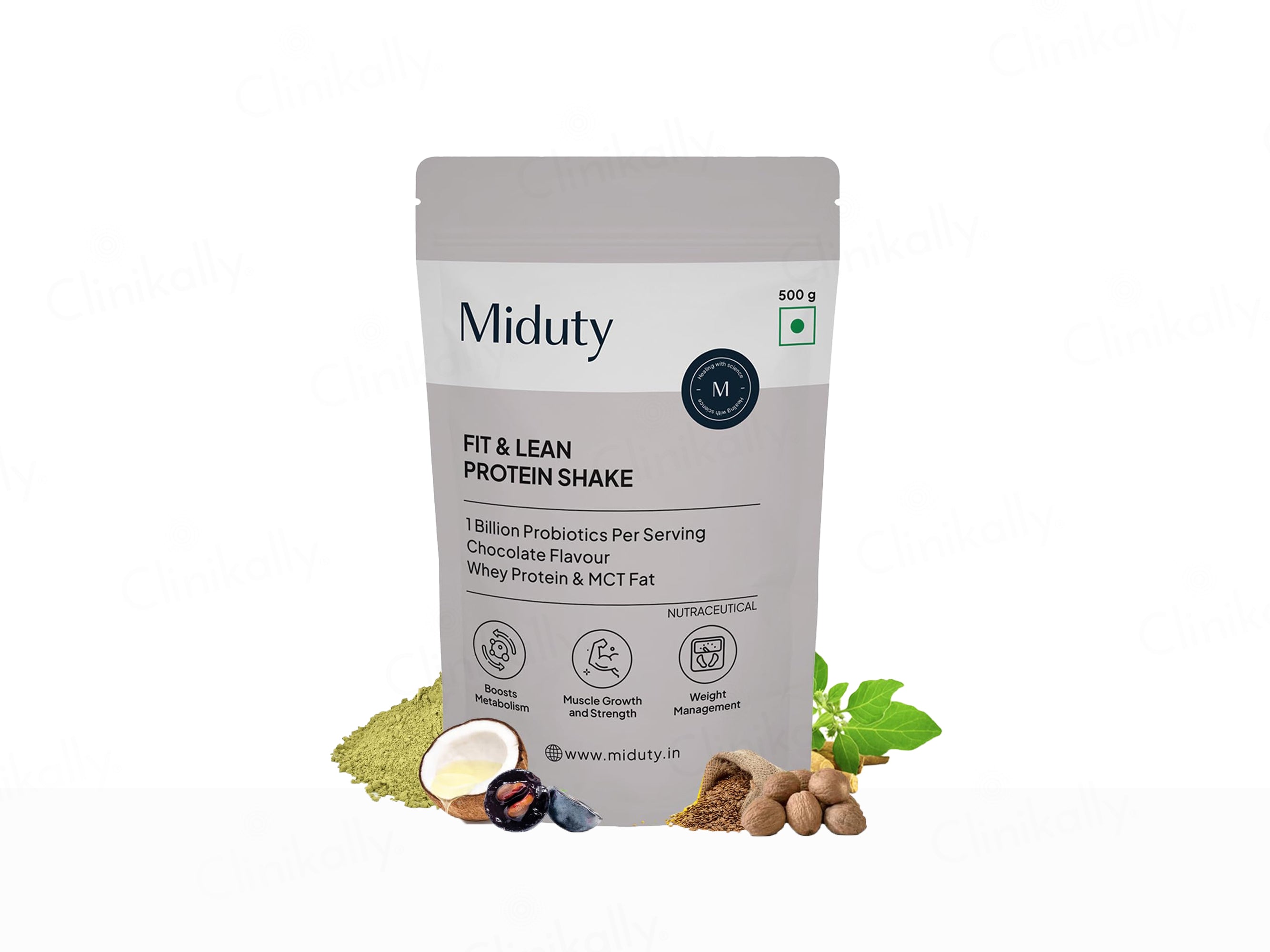 Miduty Fit & Lean Whey Protein Shake Nutraceutical Powder - Chocolate Flavour