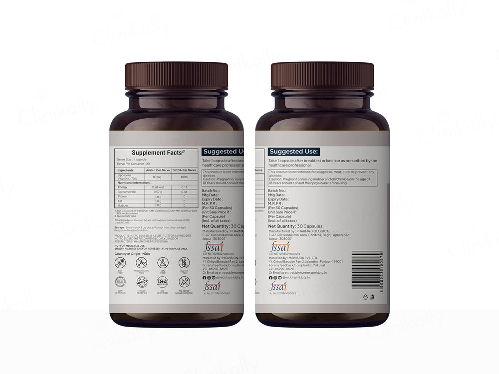 Miduty Liposomal Vitamin C Powerful Antioxidant Capsule
