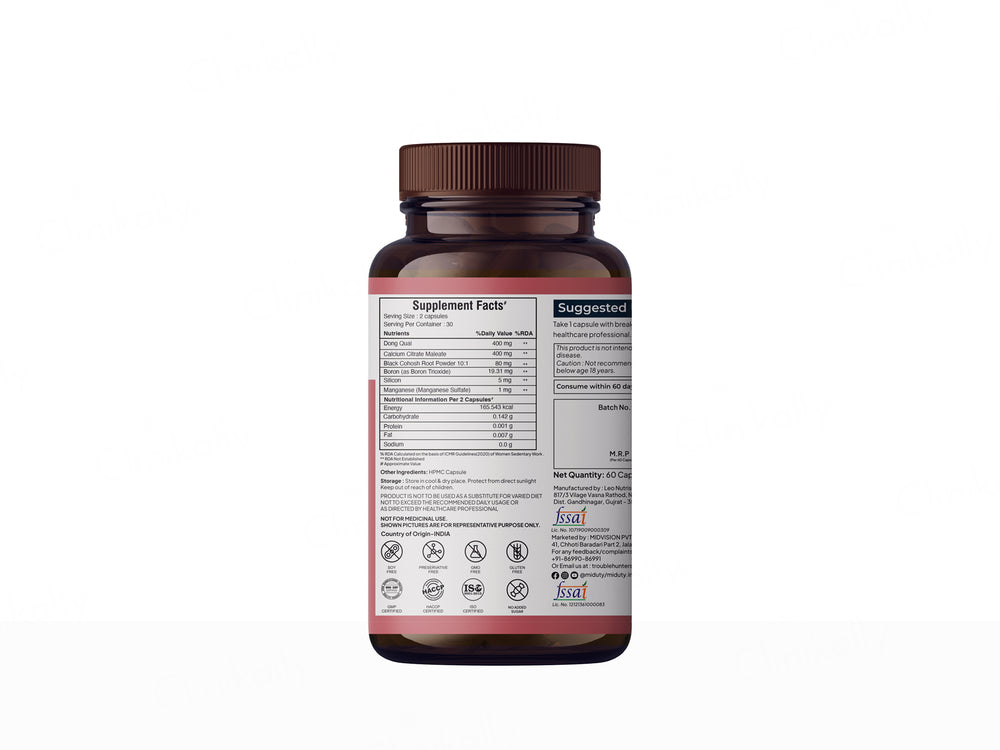 Miduty Menopause Dong Qual, Maca Root & Chasteberry Extract Capsule