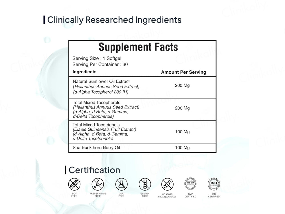 Miduty Mixed Tocopherols & Tocotrienols Veg Softgel
